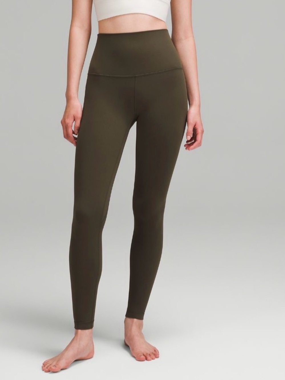 Lululemon Align High Rise Leggings Olive Green Size 4 LW5CZ4S Nulu Yoga